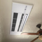 Ceiling cassette indoor air handler Mitsubishi AC unit installed in San Diego, CA