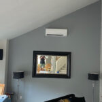 Wall mount mini split unit installed in a high vaulted ceiling room by ACS/American Comfort Services - Mini Split Installation San Diego